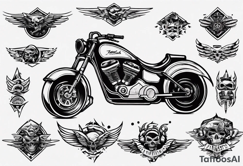 Motorcycle exhaust tattoo idea