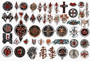Nórdic runes Style yakuza tattoo idea