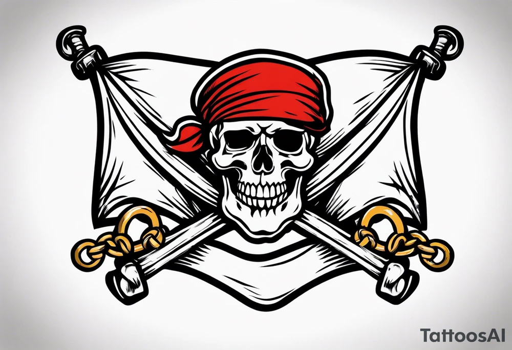 Pirate flags with chains tattoo idea