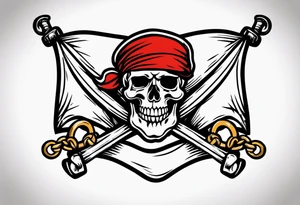 Pirate flags with chains tattoo idea