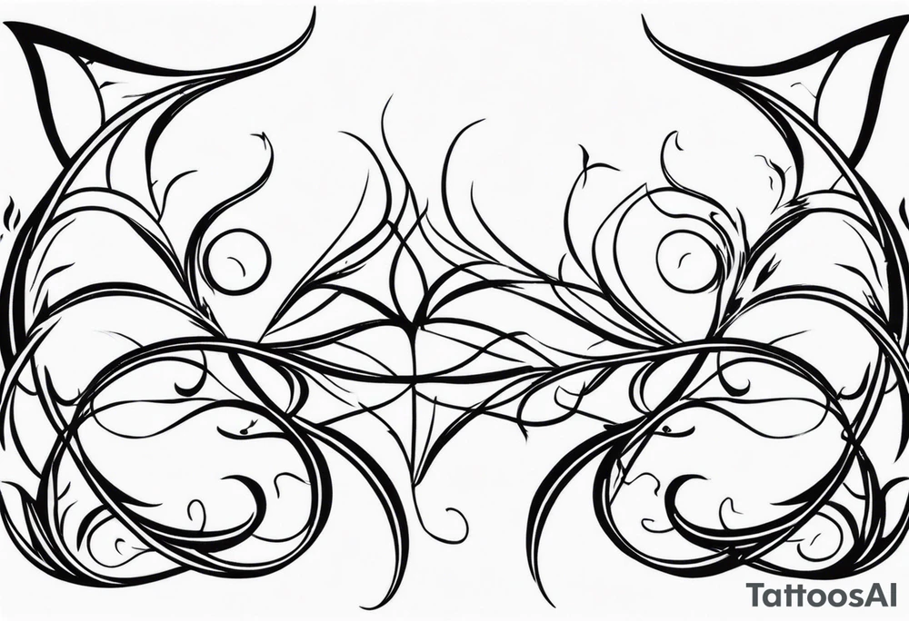 Long straight black and white vines with thorns tattoo idea Long straight black and white vines with thorns tattoo idea