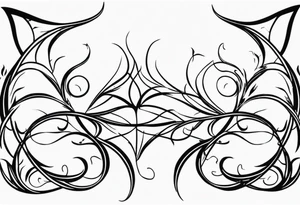Long straight black and white vines with thorns tattoo idea