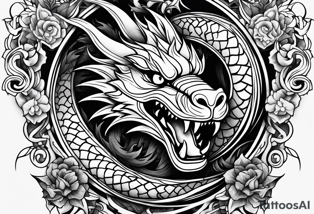 roaring dragons tattoo idea