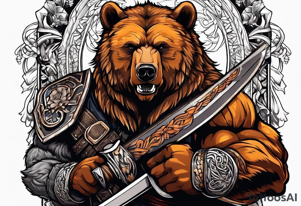 bear and barbarian tattoo idea