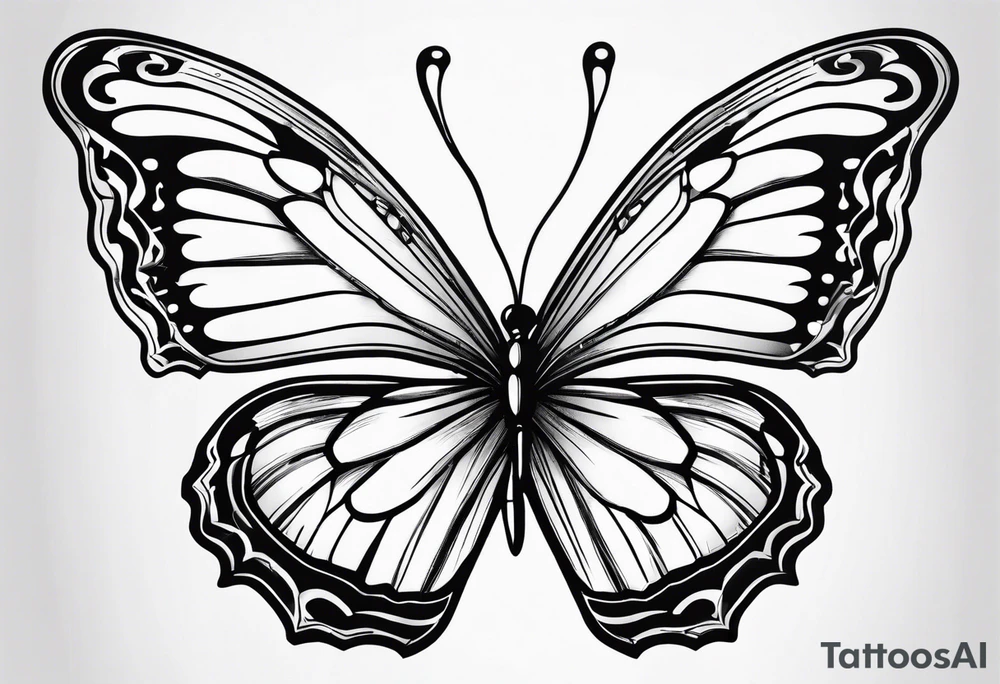 a butterfly with a knife tattoo idea