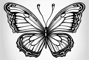 a butterfly with a knife tattoo idea