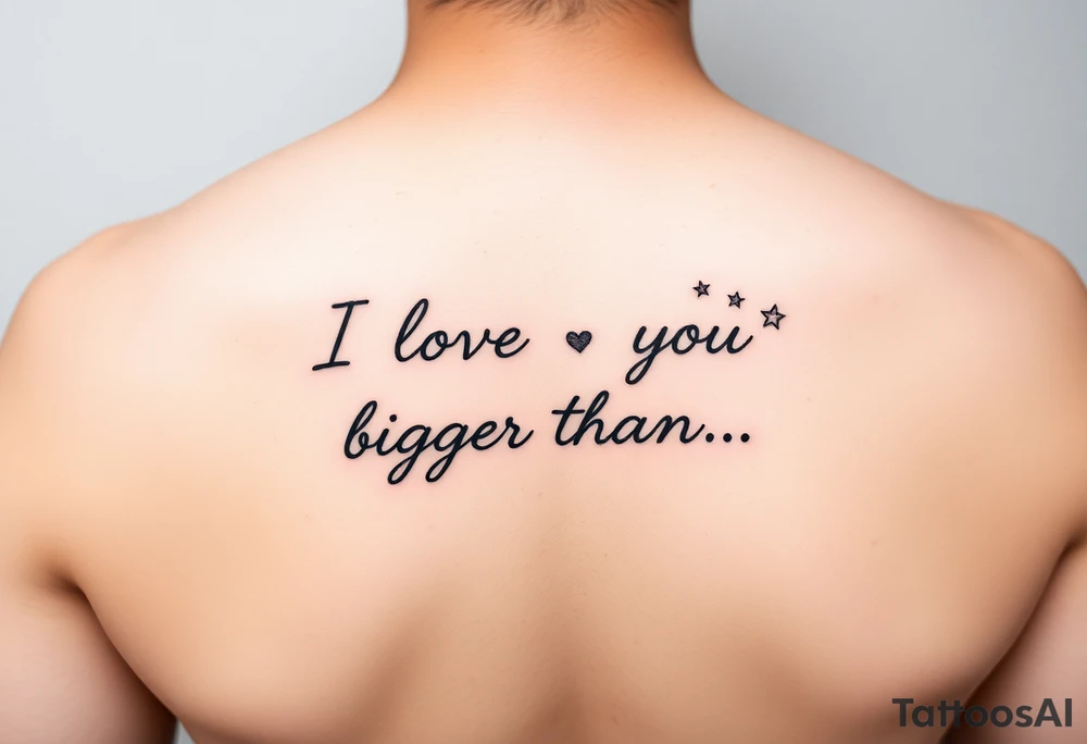 I love you bigger than...
With shooting stars tattoo idea