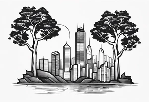 Hong Kong CityU 3 trees with one has number 6 carved in it tattoo idea