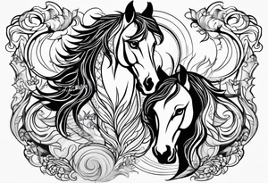 Horse and wolf tattoo idea