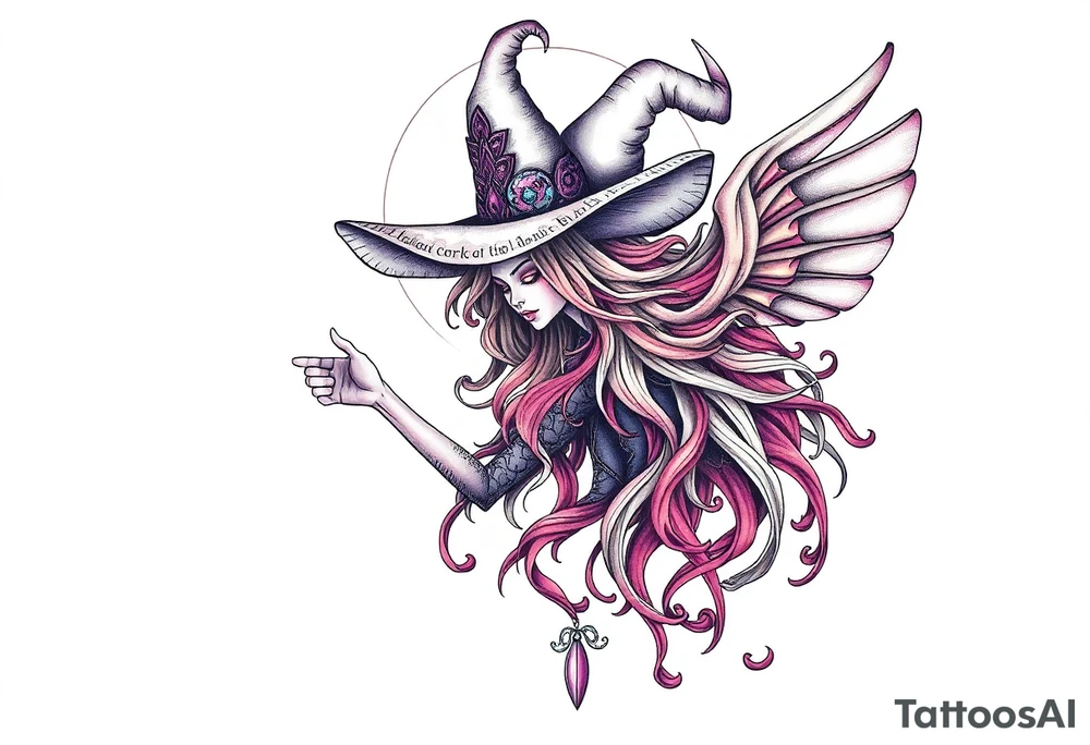 Beautiful witch tattoo idea