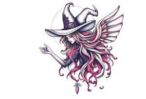Beautiful witch tattoo idea