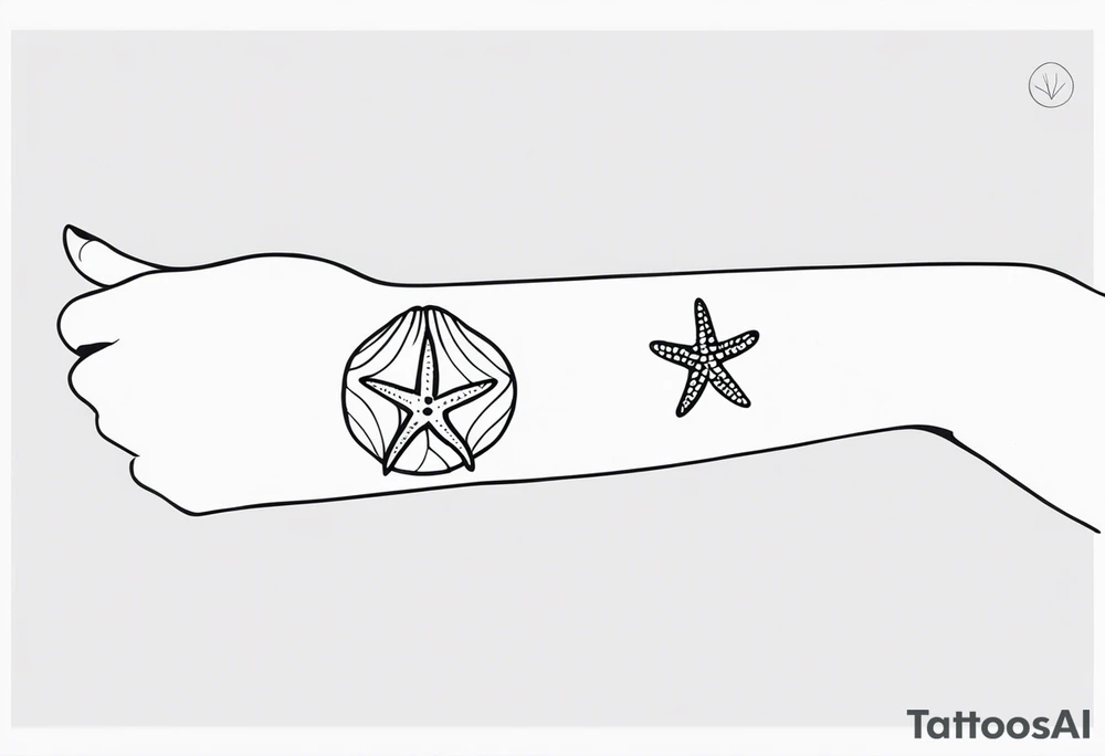 Dainty and delicate Shell/starfish wrist tattoo tattoo idea Dainty and delicate Shell/starfish wrist tattoo tattoo idea