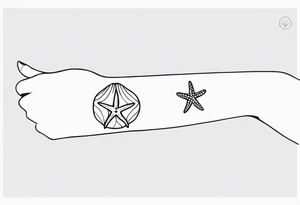 Dainty and delicate Shell/starfish wrist tattoo tattoo idea
