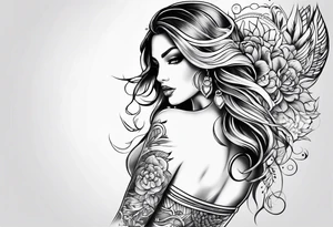 Strong bikini tattoo idea