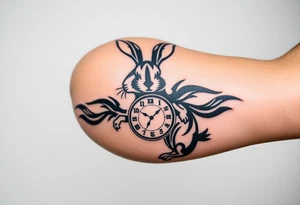 Rabbit with a Clock tattoo idea