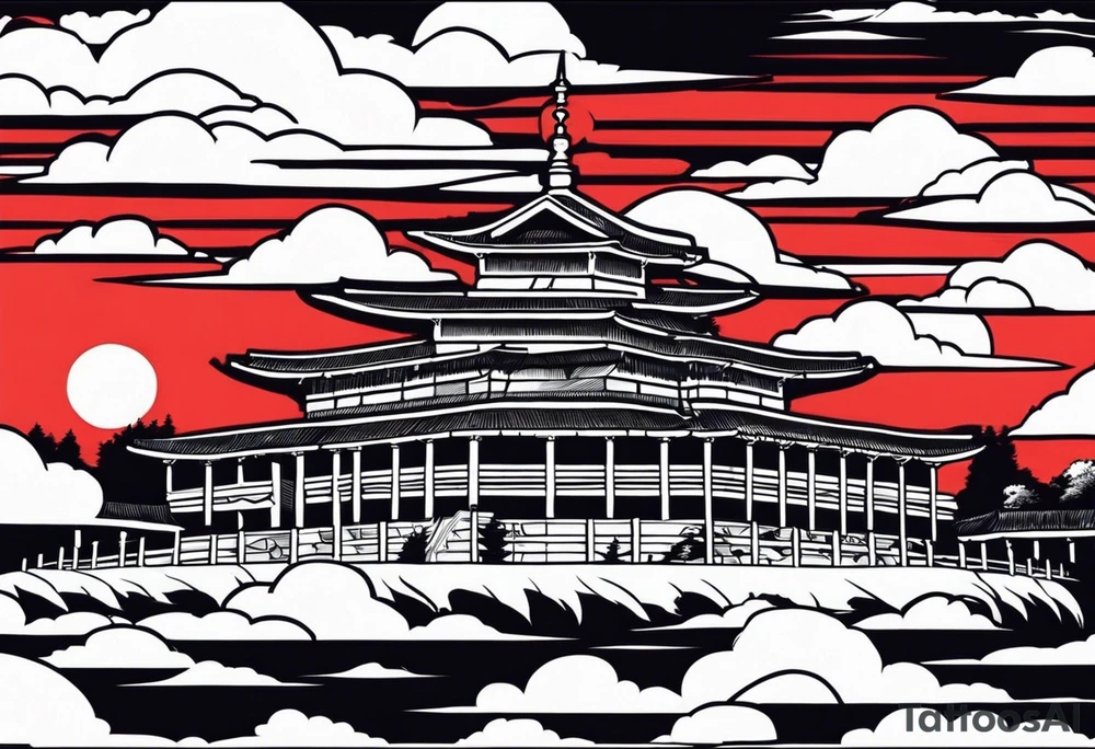 I want a sleeve with Naruto red clouds throughout the design , Naruto / sauske, Atl skyline ,
Jamaica coat of arms or flag , football and captain C , Duke chapel tattoo idea