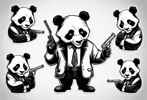 gangster panda evil
smoking with a gun tattoo idea