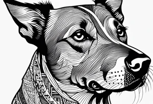 Koolie cross kelpie portrait tattoo idea