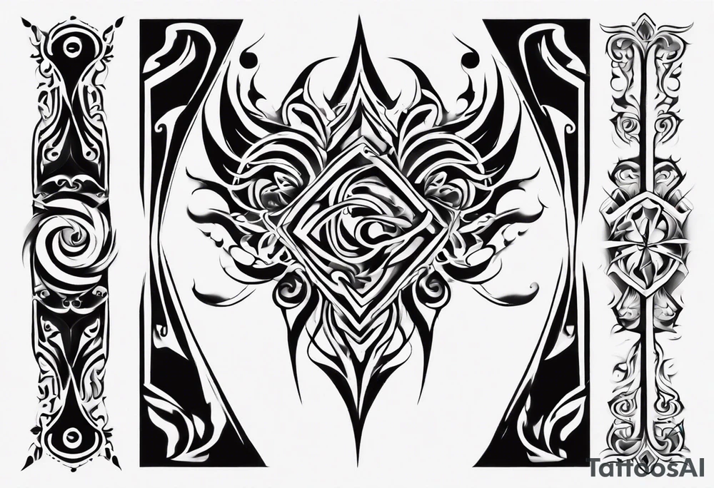 Black and white and ornamental style tattoo which will wrap around ankle horizontally which is larger in the centre tattoo idea