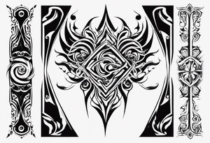 Black and white and ornamental style tattoo which will wrap around ankle horizontally which is larger in the centre tattoo idea