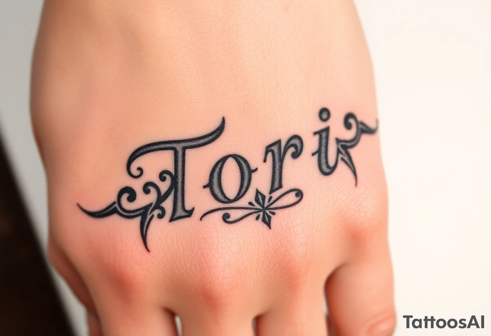 Name Tori with a lot tribal tattoo idea