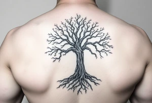 Family tree with roots for a grandfather to add names of children and grandchildren tattoo idea