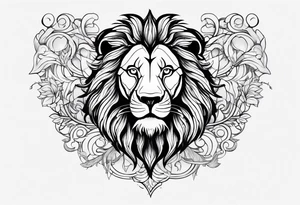 lion skeleton body tattoo idea