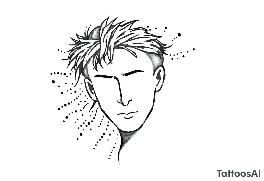 Confusion and pressure in thin lines on solo traveler tattoo idea