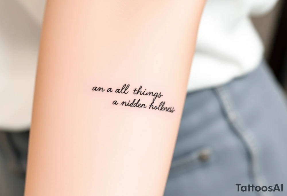 Picture tattoo symbolizing the phrase “in all things there is a hidden wholeness” tattoo idea