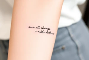 Picture tattoo symbolizing the phrase “in all things there is a hidden wholeness” tattoo idea
