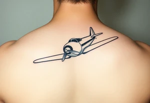 Little plane with moustache tattoo idea