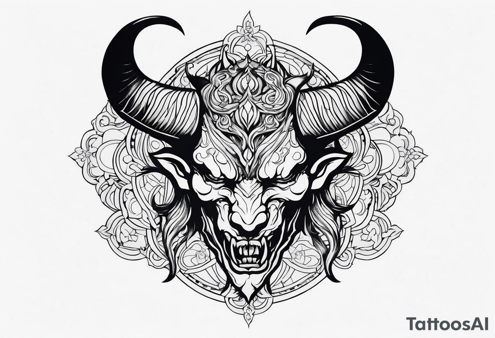 Black clover demon tattoo idea