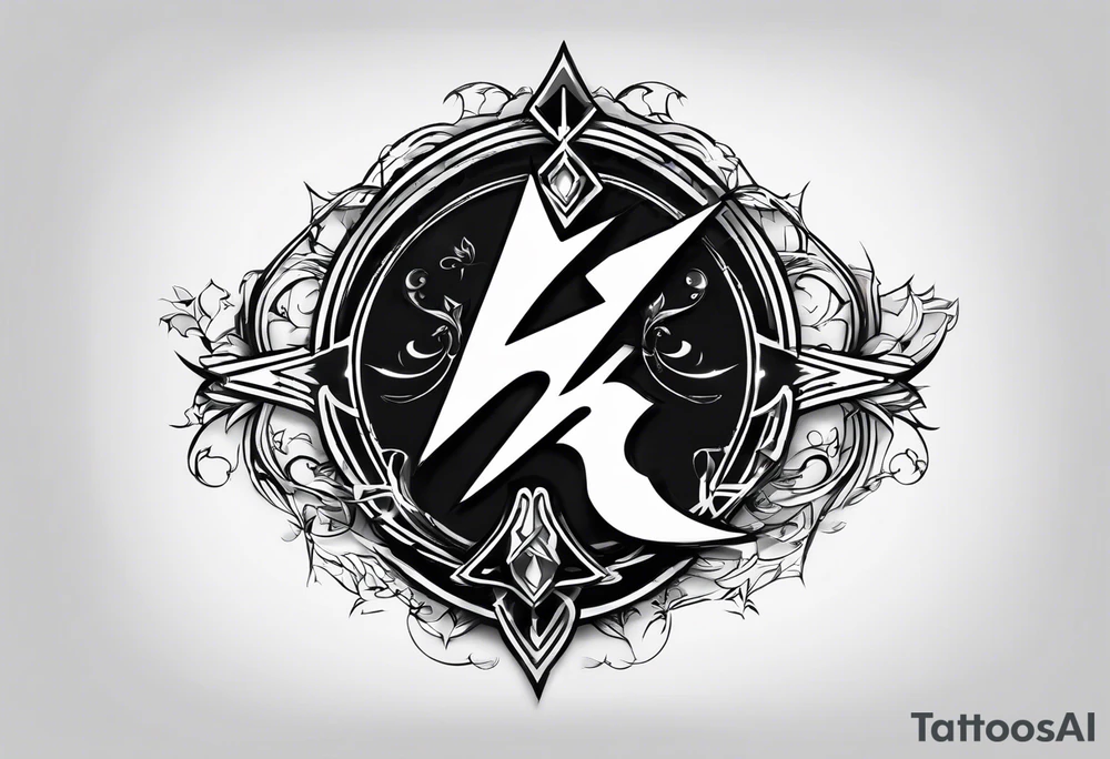 Lightning symbol. Made out of the name “5y8o” tattoo idea