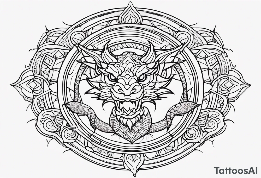 CIrcle Dragon Mandala tattoo idea