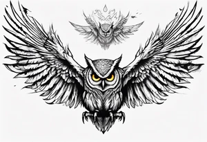 Demonic Owl Flying Attack. tattoo idea