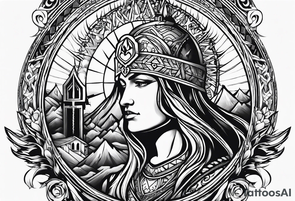Valhalla word church tattoo idea