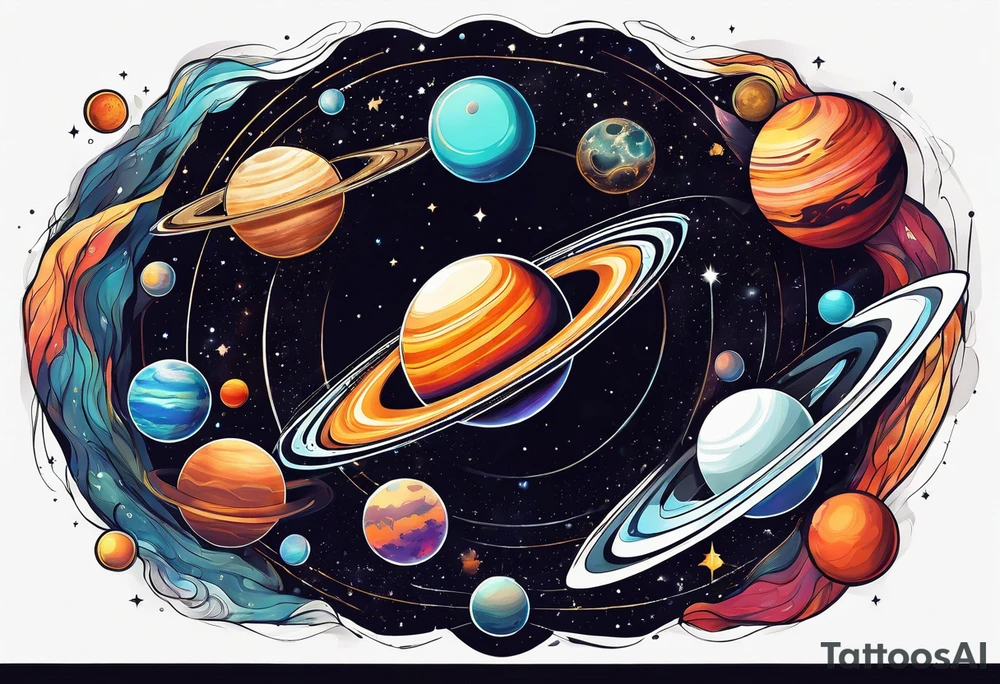 Planets orbiting a supermassive black hole. tattoo idea