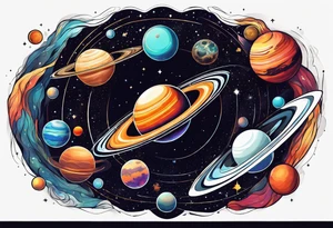 Planets orbiting a supermassive black hole. tattoo idea