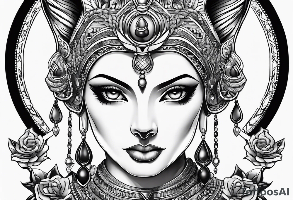 Bastet woman tattoo idea