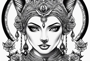 Bastet woman tattoo idea