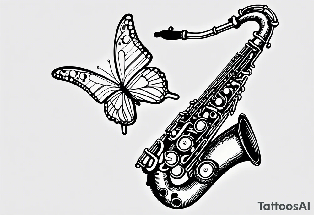 Saxophone, butterfly, rainbow, woody toy story tattoo idea