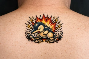 Cindaquill powering up so he can destroy the manipulation that is awaiting him . tattoo idea