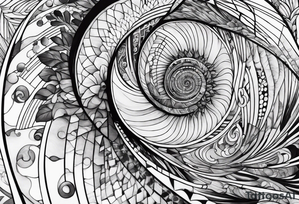 fibonacci sequence with numbers tattoo idea