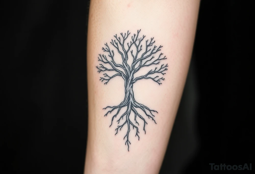 Family tree with roots tattoo idea