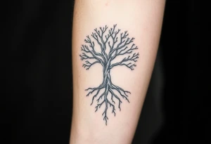 Family tree with roots tattoo idea