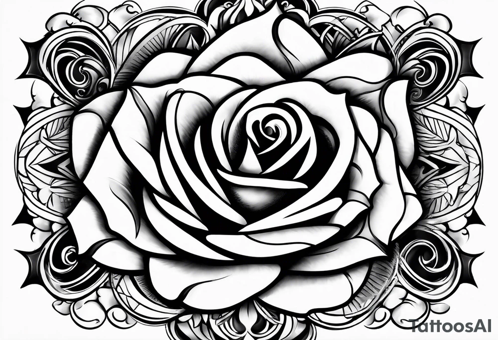 mystic eye rose tattoo idea