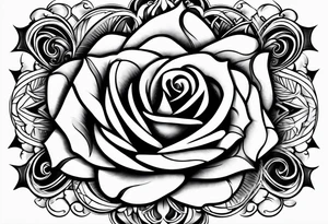 mystic eye rose tattoo idea
