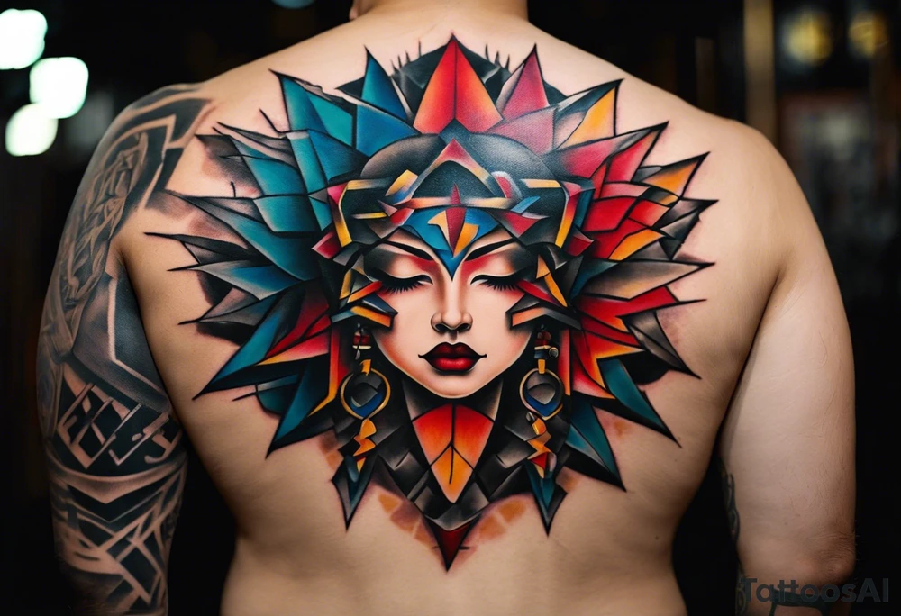 Wide tattoo that appears to be bursting out of the skin, symbolizing freedom. The tattoo should be vibrant and dynamic, with bold lines and colors that evoke a sense of liberation and empowerment. Consider incorporating elements such as broken chains, or other symbols of freedom. The tattoo should be visually striking and thought-provoking, inviting the viewer to reflect on the importance of personal freedom. tattoo idea