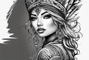 Water flowing tribal designed tattoo tattoo idea