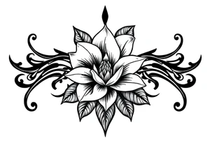 State or louisiana with magnolia flower in tooled leather tattoo idea